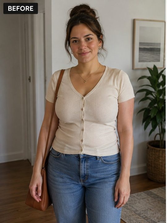 Person before PhysiqueAI enhancement